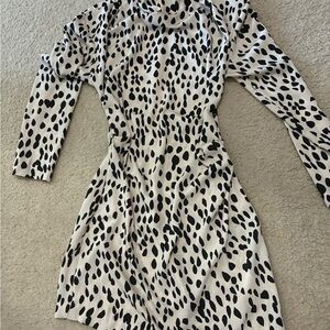 H&M Black and White Spotted Mini Dress
